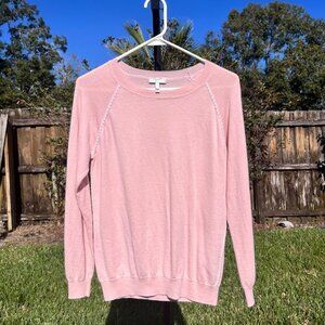 Joie Pink Whipstitch Viscose Wool Blend Sweater Size S